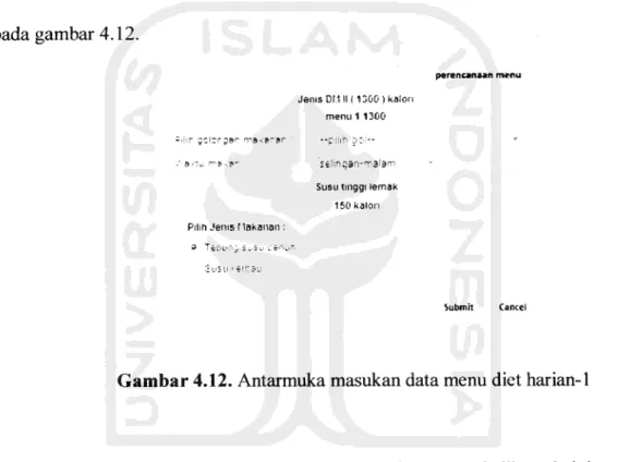 Gambar 4.12. Antarmuka masukan data menu diet harian-1
