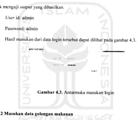 Gambar 4.3. Antarmuka masukan login