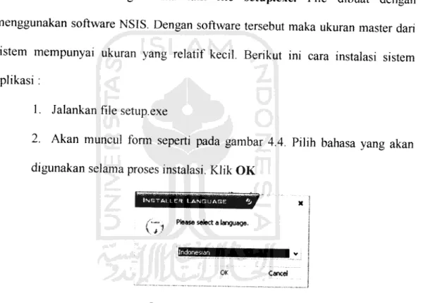 Gambar 4.4 Form Pilih Bahasa
