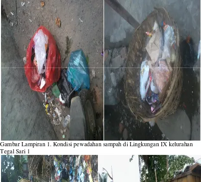 Gambar Lampiran 1. Kondisi pewadahan sampah di Lingkungan IX kelurahan 