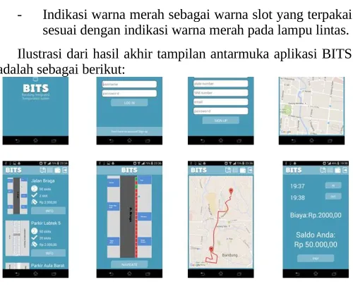 Gambar 3 UI aplikasi Android BITS