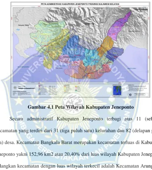 Gambar 4.1 Peta Wilayah Kabupaten Jeneponto 