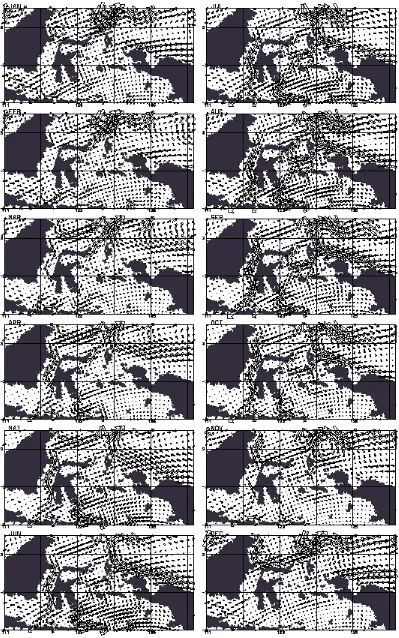 Gambar 6. Sistim arus laut permukaan akibat angin monsoon di Indonesia bagian timur sebagai keluaran  dari model iklim laut dari Aldrian (2003) 
