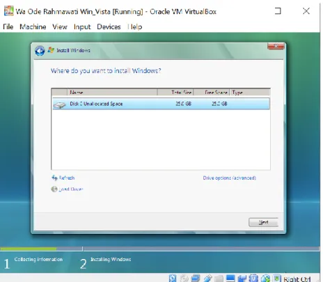 Gambar 3.11 Pemilihan Windows 7 Starter 
