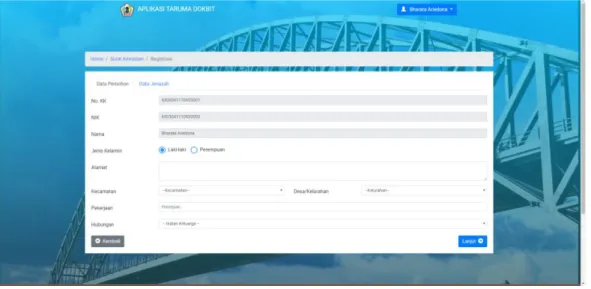 Gambar 1.6 Halaman Registrasi – Data Pemohon 