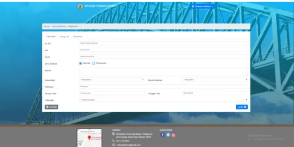 Gambar 1.15 Menu Halaman Registrasi – Data Pemohon 