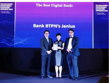 Gambar 1. 2 Penghargaan Bank BTPN Jenius sebagai The Best Digital Bank in  Indonesia 2018 