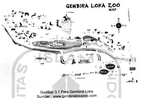 Gambar 3.1 Peta Gembira Loka Sumber. www.gembiralokazoo.com