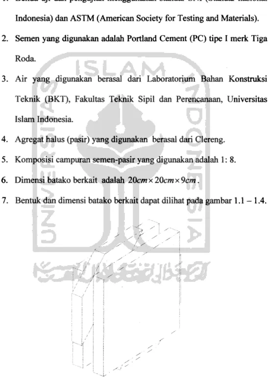 Gambar 1.1 Perspektif Batako Berkait