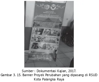 Gambar 3. 15. Banner Proyek Perubahan yang dipasang di RSUDSumber : Dokumentasi Kajian, 2017.Kota Palangka Raya