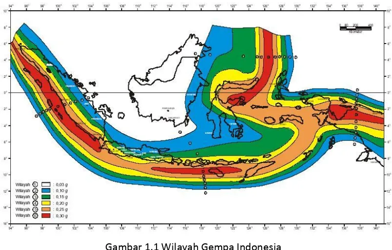 Gambar 1.1 Wilayah Gempa Indonesia 