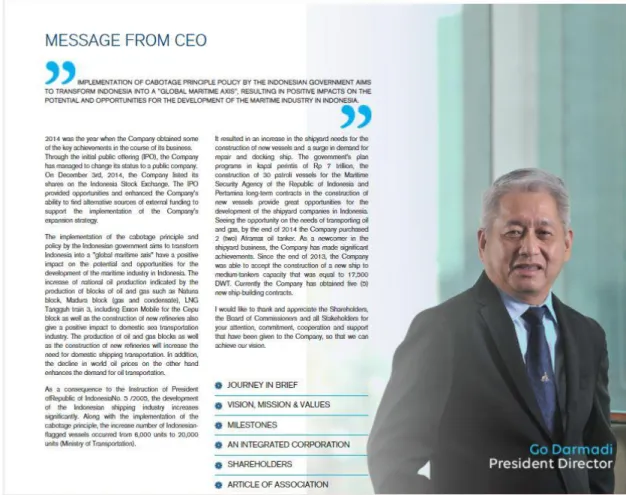 Gambar 3. 1 Desain Message from CEO