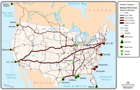 Figure 2.  Result of Scenario 11: Truck Assignment (2019) 
