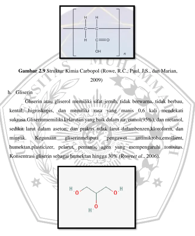 Gambar 2.9 Struktur Kimia Carbopol (Rowe, R.C., Paul, J.S., dan Marian,  2009) 