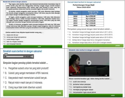 Gambar 2. Contoh tampilan butir multimedia pada program CBT  