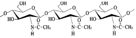 Gambar 2. Kitin (poli-N-asetil-glukosamin) (Kaban , 2009).  