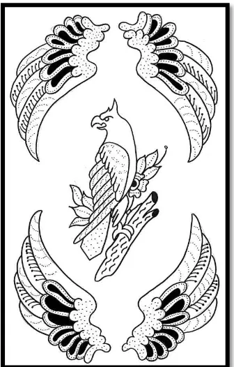 Gambar XX:  Gambar rancangan alternatif 16 motif burung elang Jawa 