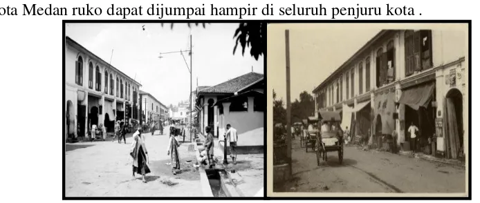 Gambar 2.5 Ruko-Ruko di Kota Medan pada Awal Abad 20  (Sumber : Tropenmuseum) 