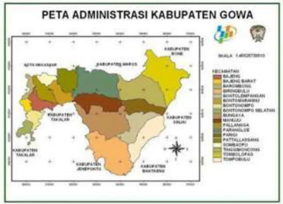 Gambar 3. Peta Lokasi Kabupaten Gowa 