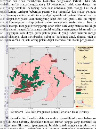 Gambar 9  Peta Pola Penguasan Lahan Pertanian Desa Ciburuy 