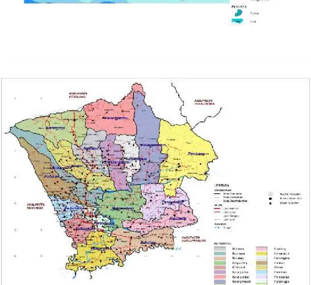 Gambar 2.1. Peta Administrasi Kabupaten Purbalingga