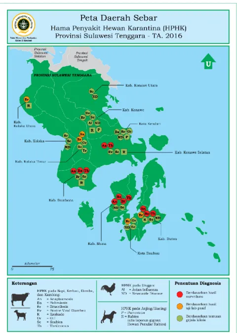 Gambar 1. Peta Daerah Sebar HPHK Provinsi Sulawesi Tenggara TA 2016 