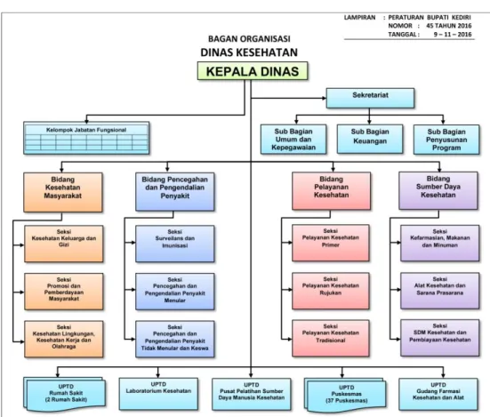 Gambar  2.1  Struktur  Organisasi  Dinas  Kesehatan  Kabupaten  Kediri 