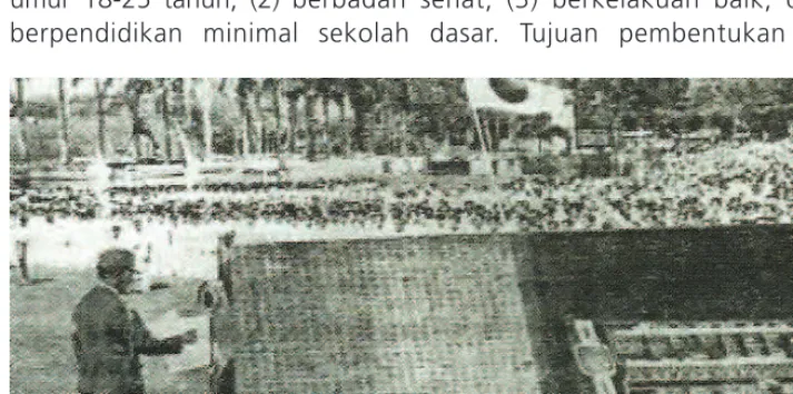 Gambar 4.6 Latihan militer dalam Heiho.