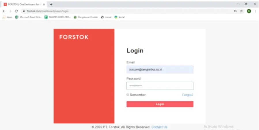 Gambar III.2  Login Forstok 