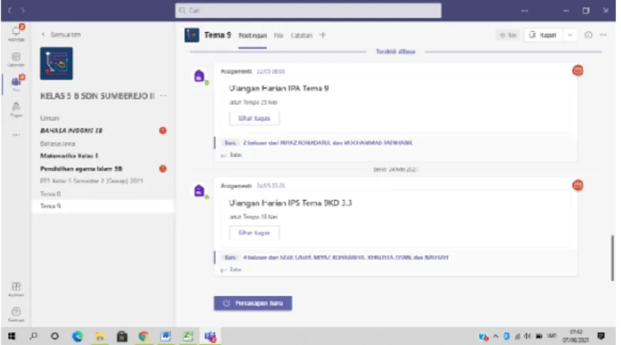 Gambar 1. Tampilan Microsoft Teams 