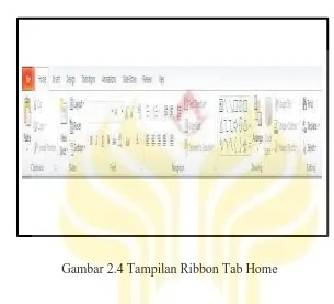 Gambar 2.4 Tampilan Ribbon Tab Home 