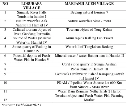 Table 3: Advantages Labura Village and Marjanji Aceh Village: 