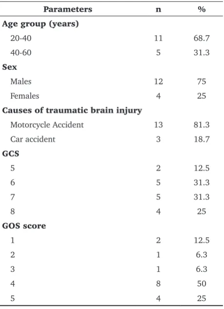 Table 1. Demographic characteristics and research parameters (n=16)