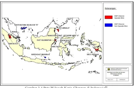 Gambar 3.4 Peta Wilayah Kerja Chevron di Indonesia86