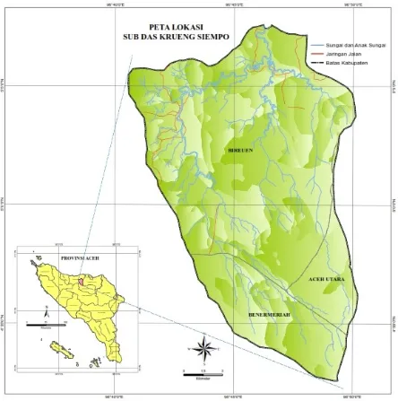 Figure 1 Study site in Krueng Sieumpo Watershed, Aceh, Indonesia 