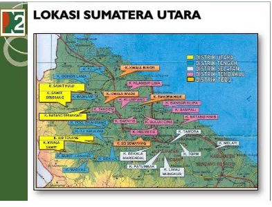 Gambar. 2 Peta Lokasi Kebun di Sumatera Utara 