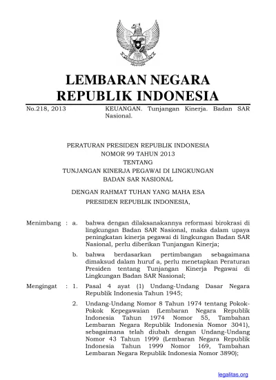 No.218, 2013 LEMBARAN NEGARA REPUBLIK INDONESIA KEUANGAN. Tunjangan ...