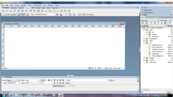 Gambar II.1.  Ruang Kerja Dreamweaver CS3 