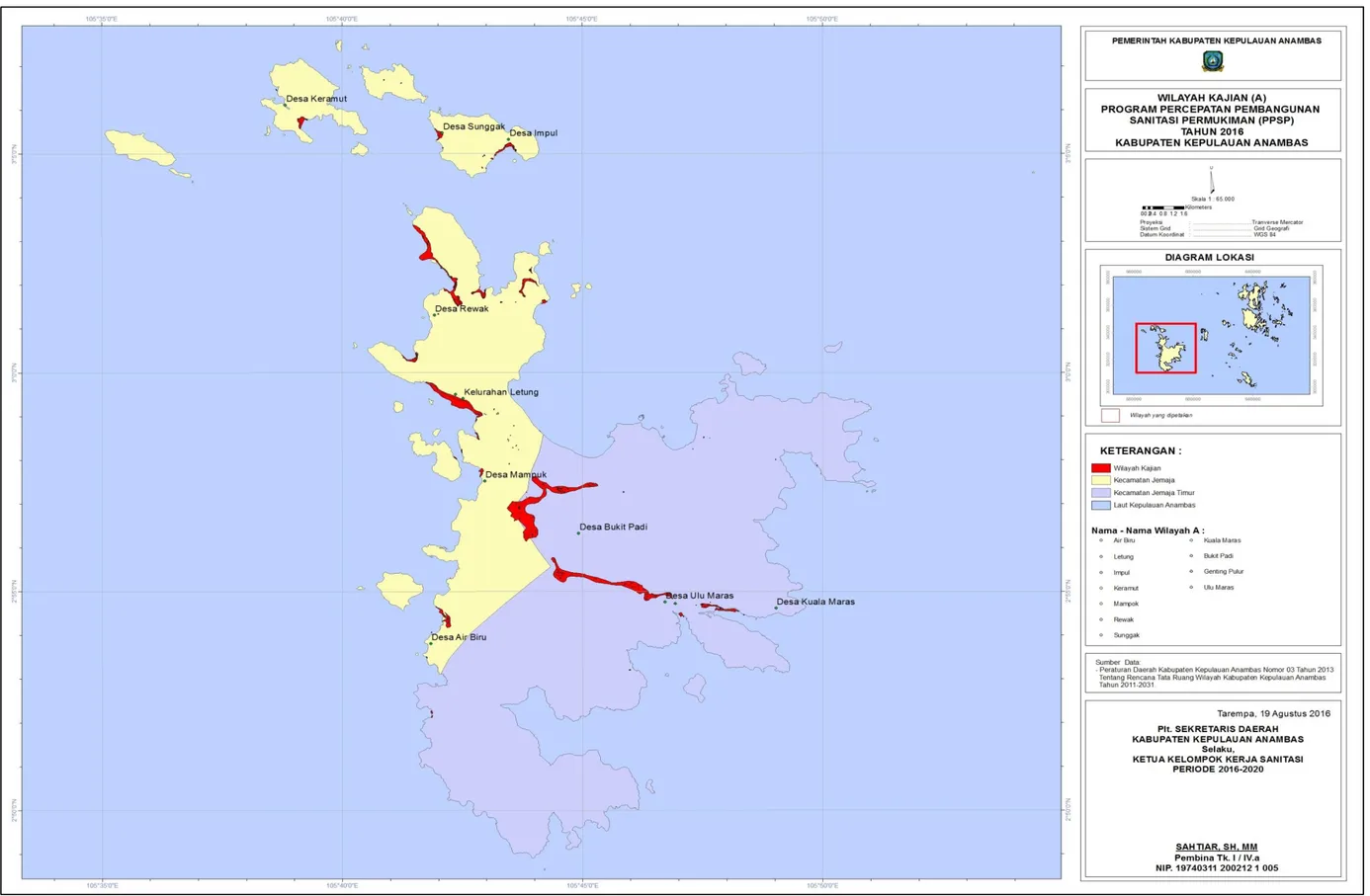 Gambar 2.1.a Peta Wilayah Kajian Sanitasi (Lokasi A) 