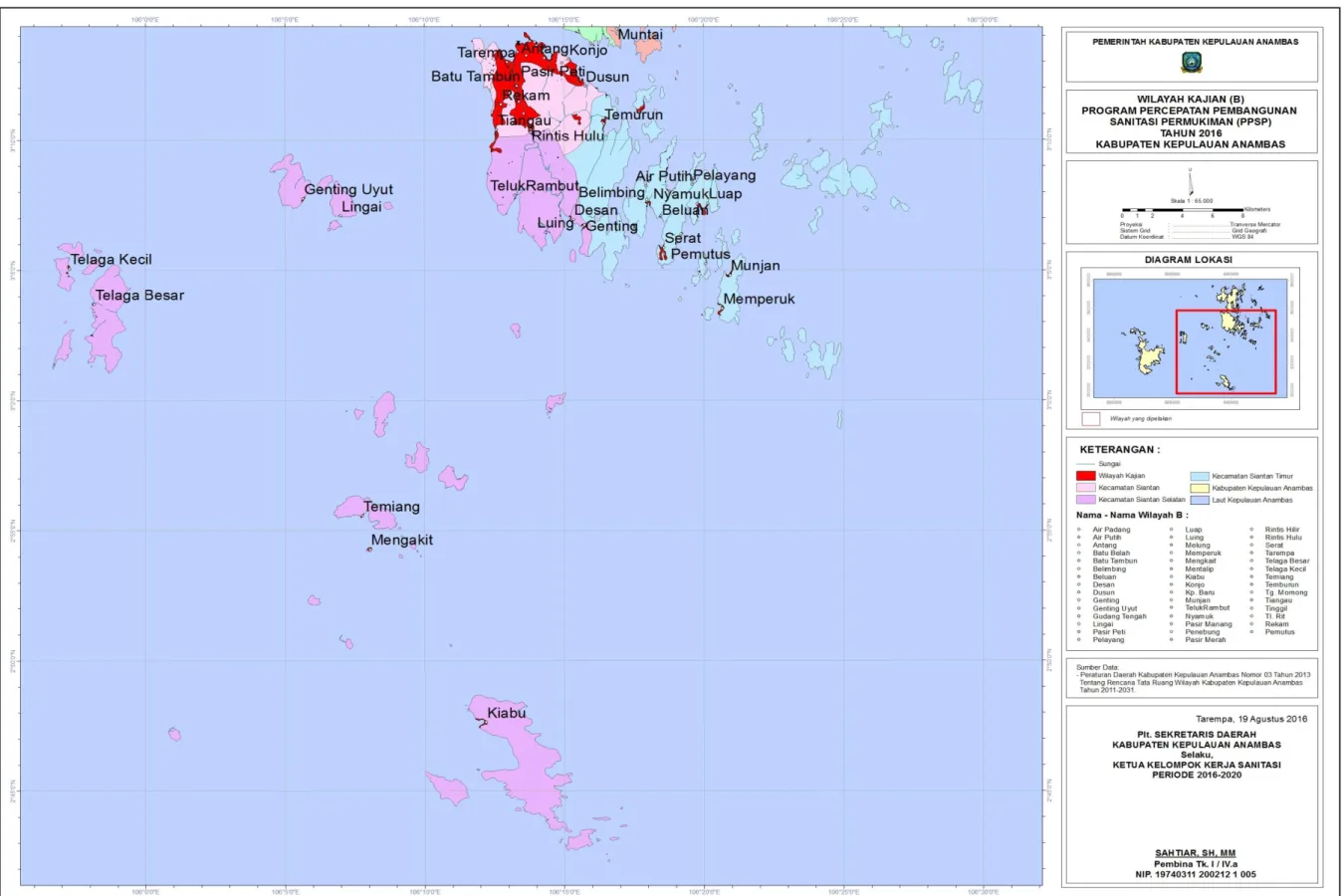 Gambar 2.1.b Peta Wilayah Kajian Sanitasi (Lokasi B) 