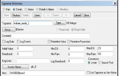 Gambar 20. Konfigurasi tagname DM0001  Sumber: Hasil pengujian 