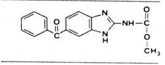 Gambar 6. Struktur kimia mebendazol (Sumber : Csaky & Barnes, 1984) 