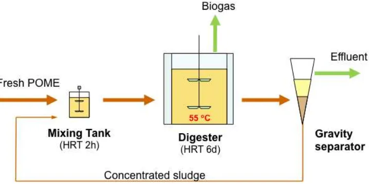 Figure 2. Schematic drawing of POME fermentation to biogas  