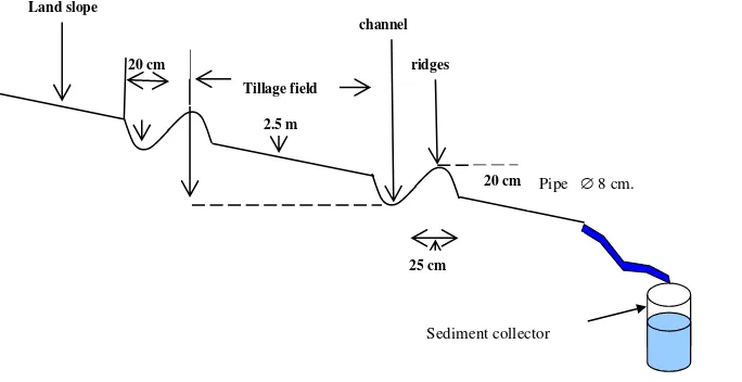Figure 1. sketch the ridges and sediment collector at the experimental plots 