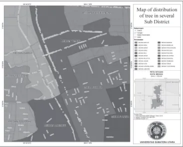 Fig. 4. Map of trees distribution in Medan City.