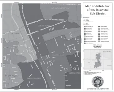 Fig. 4. Map of trees distribution in Medan City.