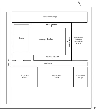 Gambar 5.1. Denah Bangunan Sekolah PKMI Lubuk Pakam 