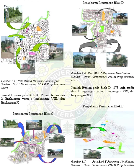 Gambar 3.7:  Peta Blok E Perumnas Simalingkar Sumber: Divisi Perencanaan PDAM Prop.Sumatera Utara  