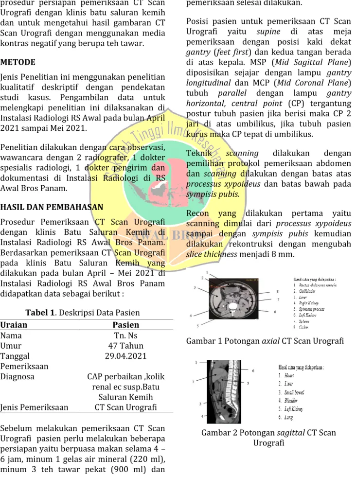 Tabel 1. Deskripsi Data Pasien 
