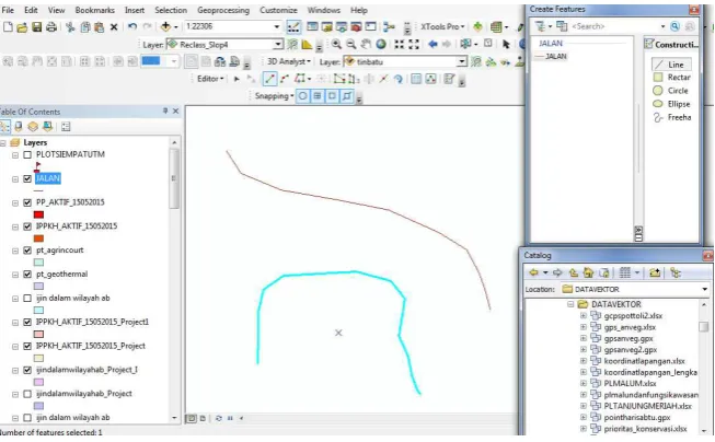 Gambar 4.19. Proses Digitasi Polyline 
